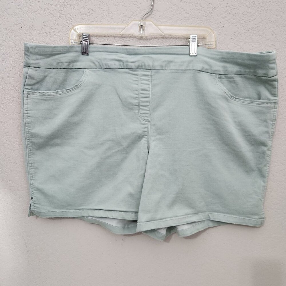 Liz Claiborne Shorts Womens Plus Size 26W Soft Green Pull on
